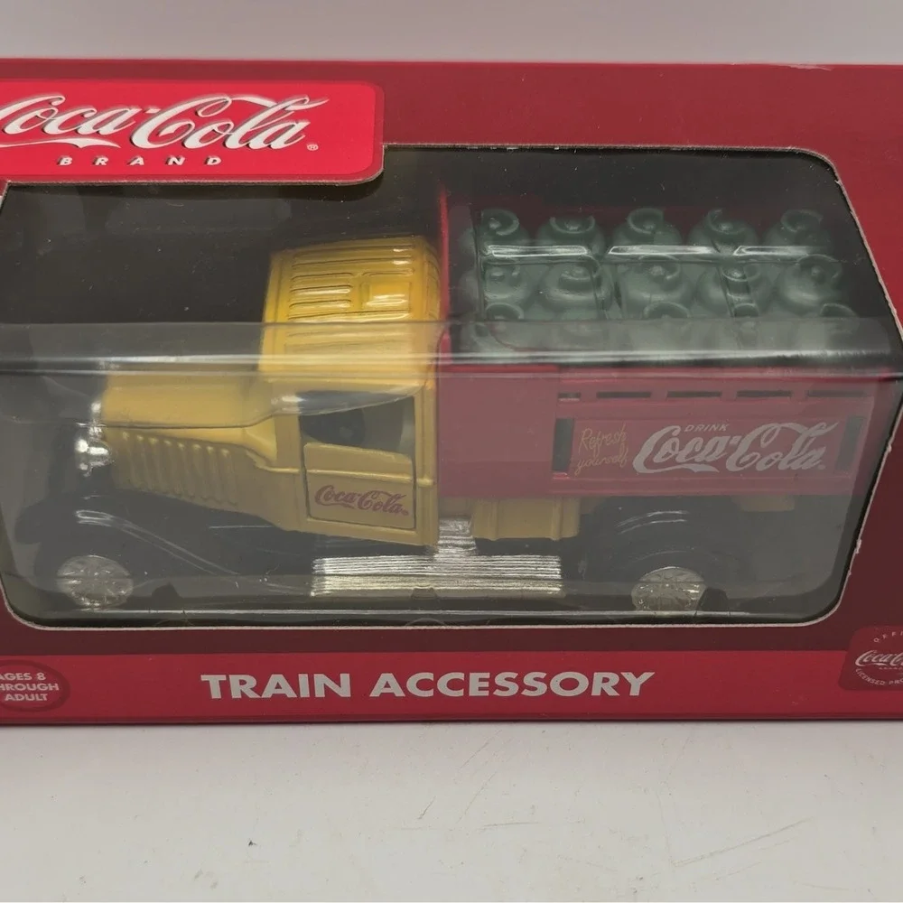 Coca-Cola Coke Delivery Truck Train Accessory w/ Box Red Yellow Black Soda